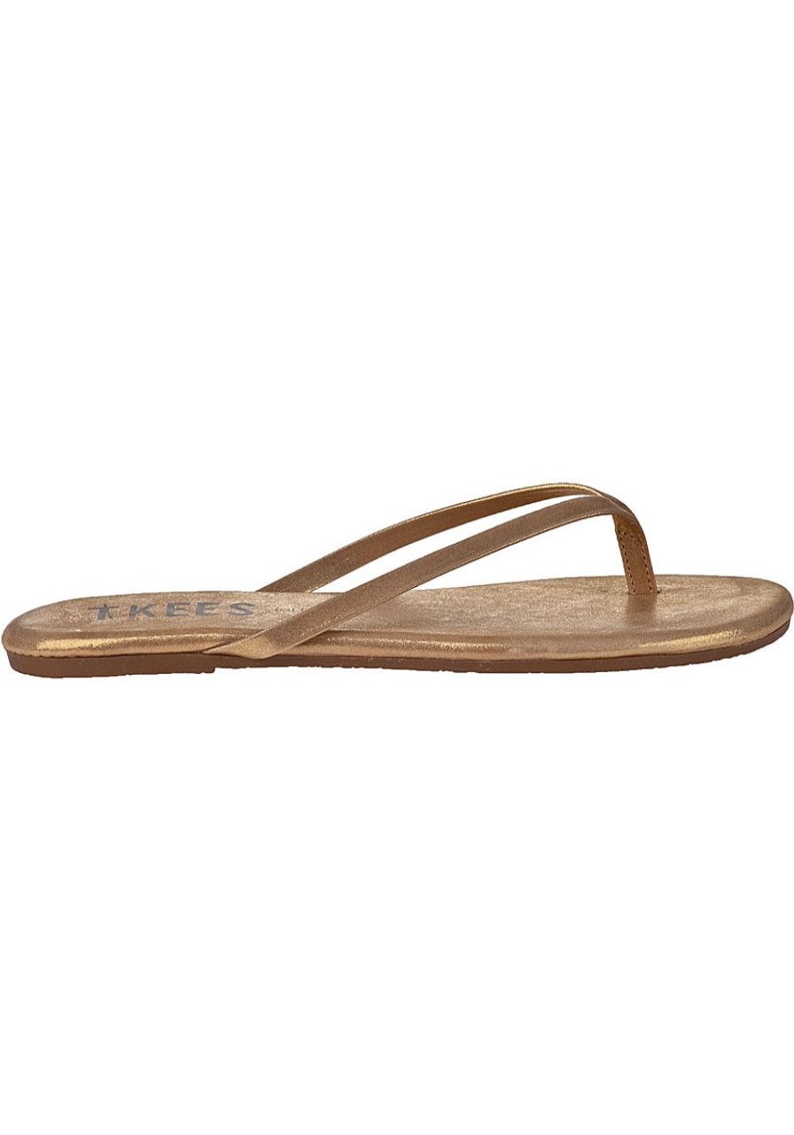 Women Tkees Sandals | Glitters Flip Flop Sandbeam Gold Leather
