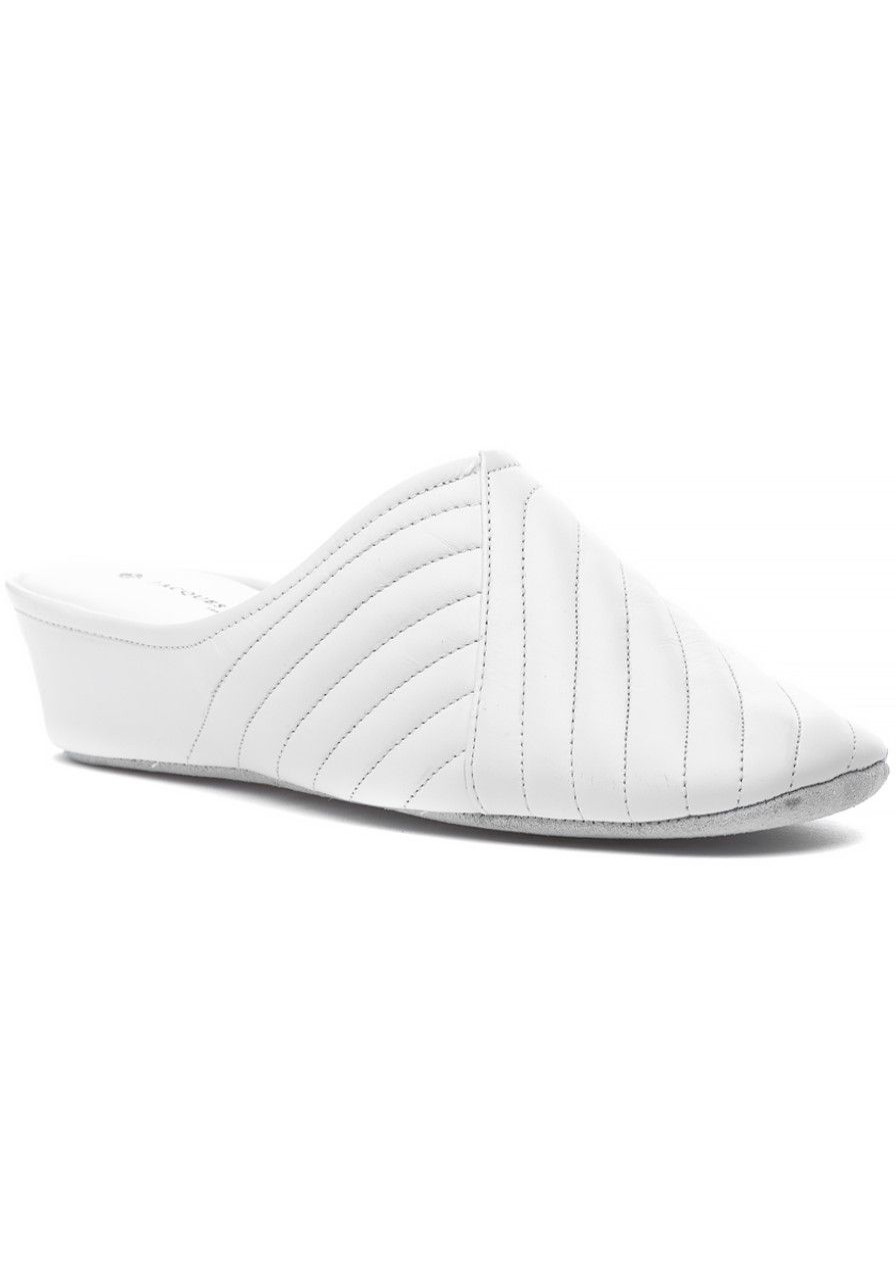 Women Jacques Levine Slippers | 1221 Slipper White Leather