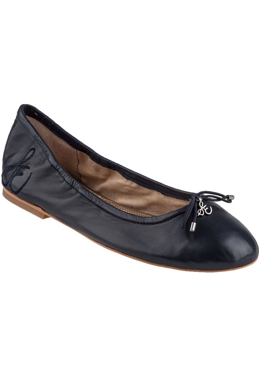Women Sam Edelman Flats | Felicia Flat Navy Leather