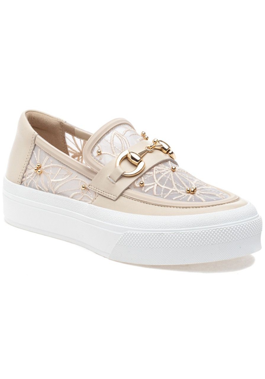 Women J/Slides Sneakers | Georgy Sneaker Beige Lace/Leather