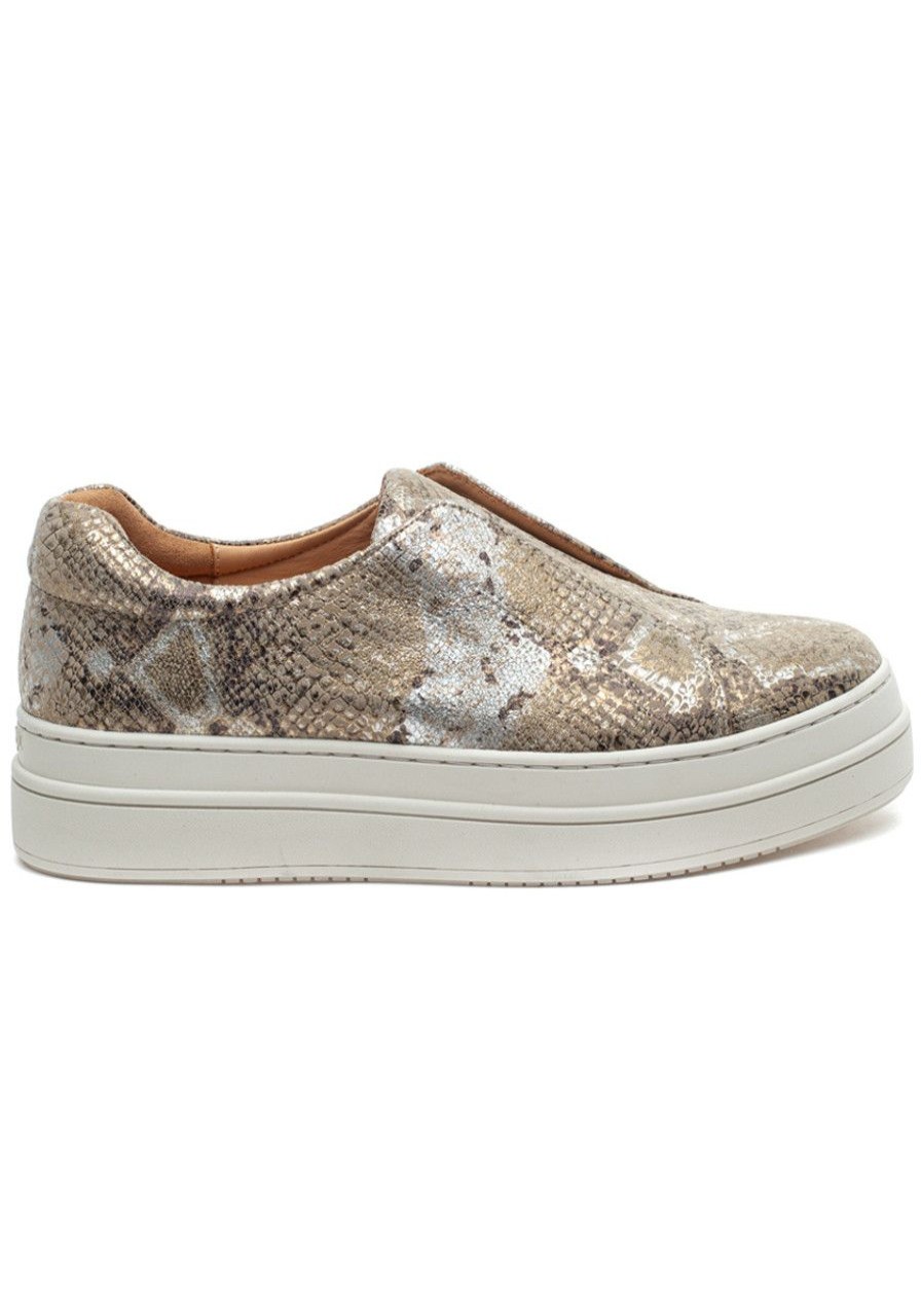 Women J/Slides Sneakers | Noel Sneaker Natural Snake Embossed