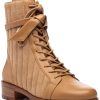 Women Alexandre Birman Boots | Quilted Clarita Combat Boot Nut Leather
