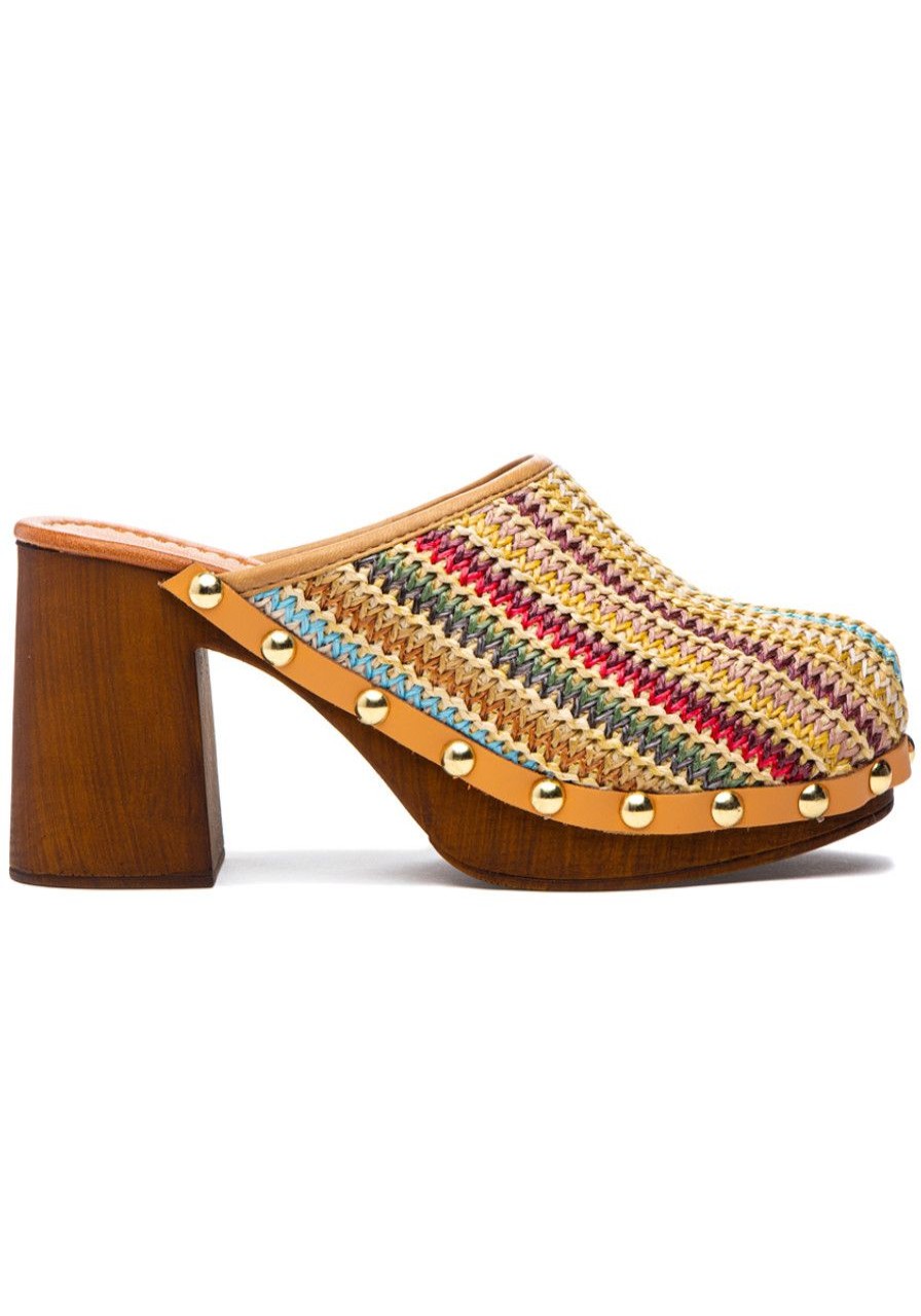 Women 275 Central Mules & Clogs | Saquon Mule Clog Maori Raffia