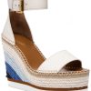 Women See by Chloe Sandals | Glyn Espadrille Wedge White/Rainbow Blue