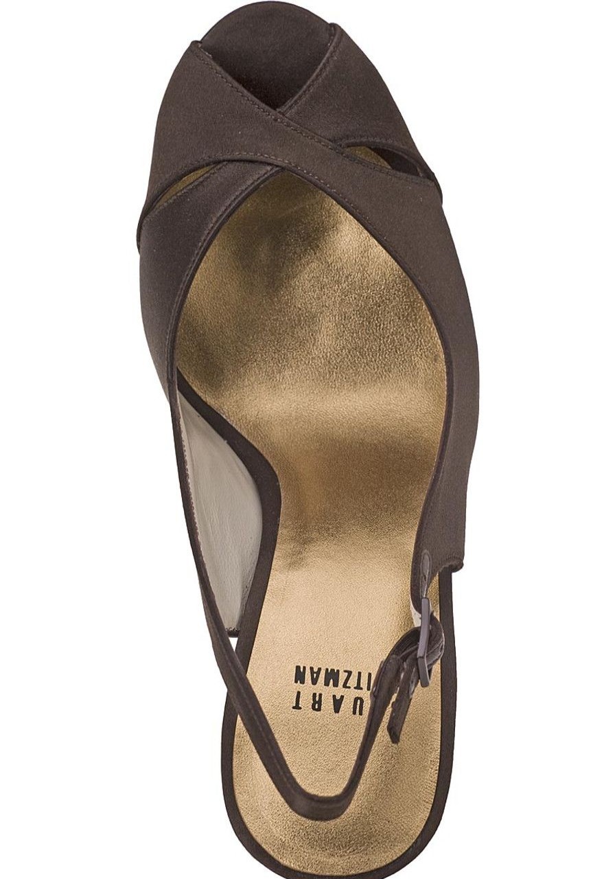 Women Stuart Weitzman Sandals | Cachet Brown Satin