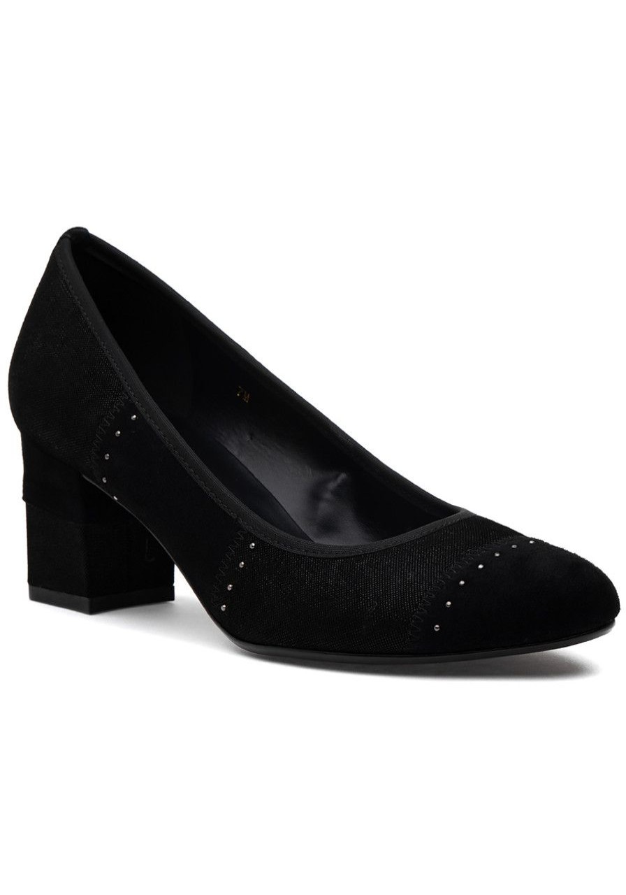 Women Jildor Pumps | Doug Pump Black Suede Combo