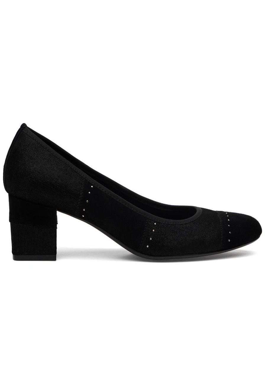 Women Jildor Pumps | Doug Pump Black Suede Combo