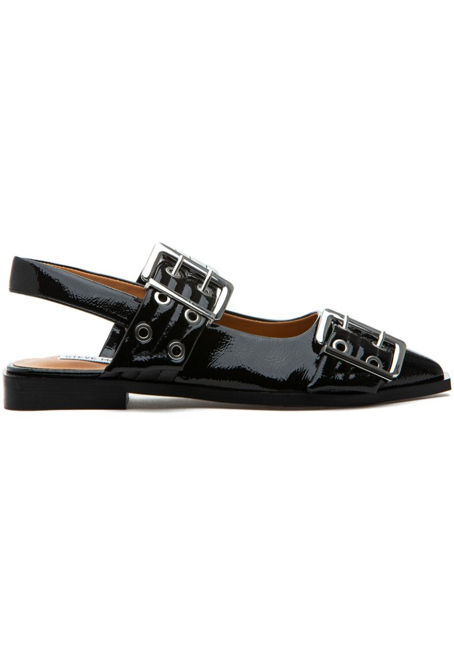 Women Steve Madden Flats | Graya Flat Black Patent