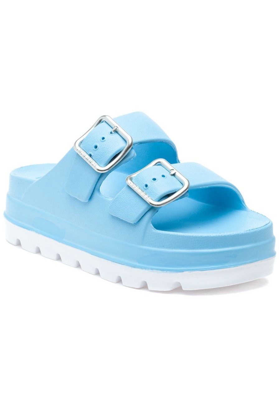 Women Beach Slides Sandals | Simply B Sandal Sky Blue Eva