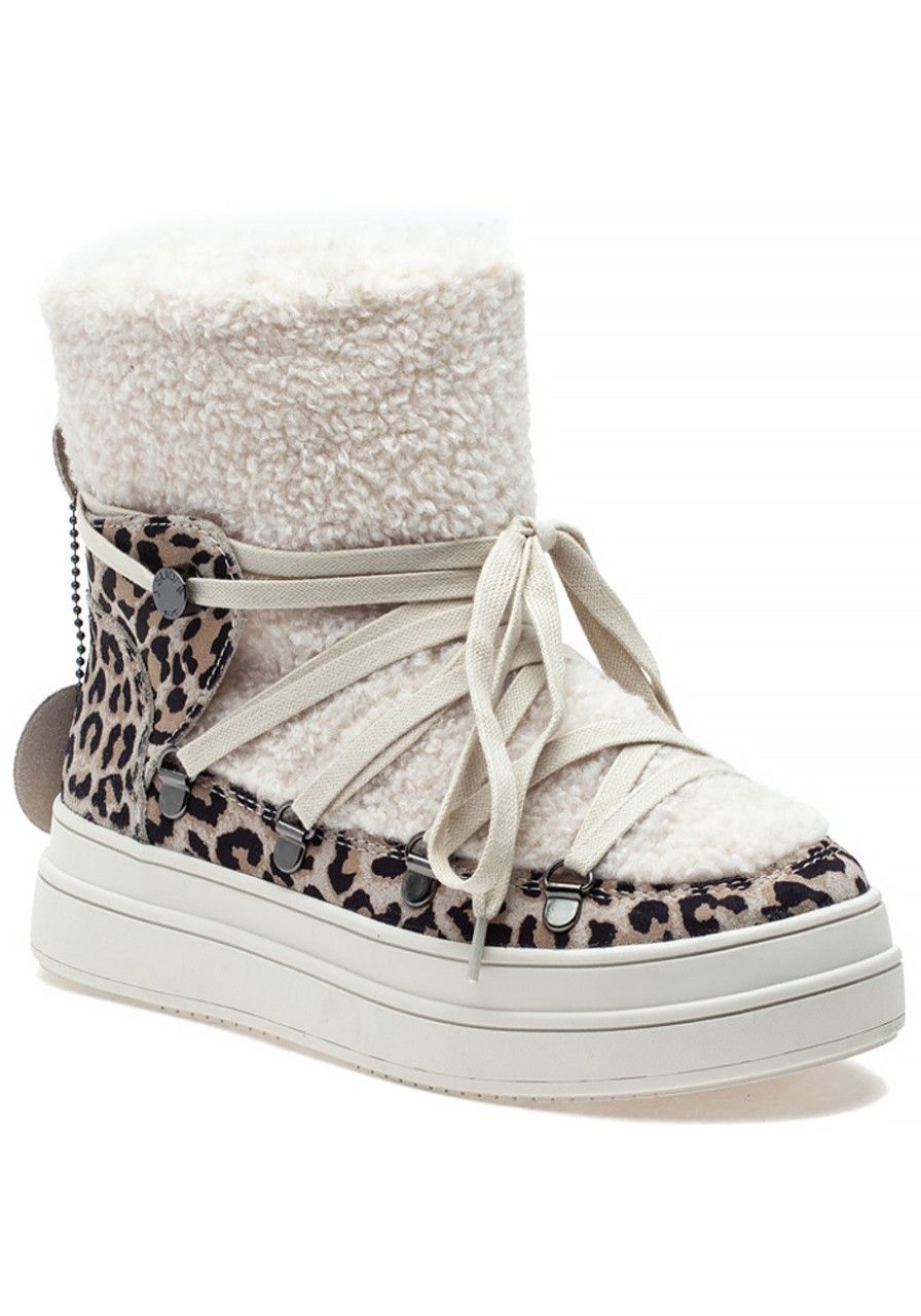 Women J/Slides Boots | Newbie Boot White Leopard Print Waterproof Suede