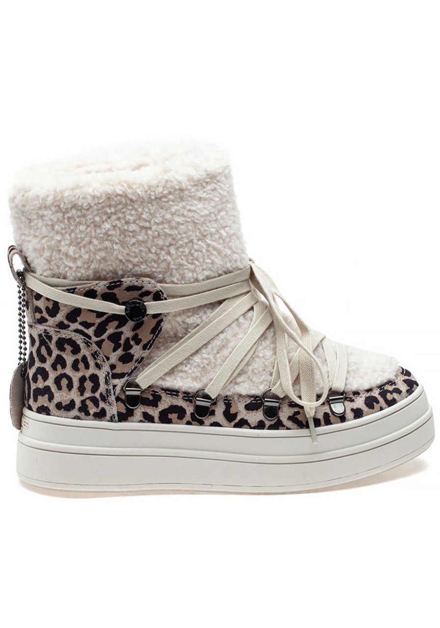 Women J/Slides Boots | Newbie Boot White Leopard Print Waterproof Suede