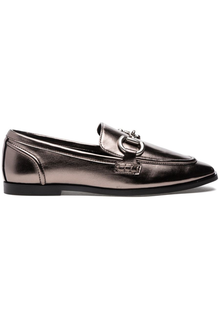 Women Jeffrey Campbell Loafers & Oxfords | Velviteen Loafer Pewter Leather
