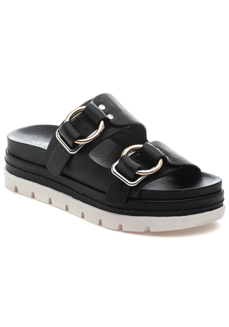 Women J/Slides Sandals | Baha Sandal Black Leather