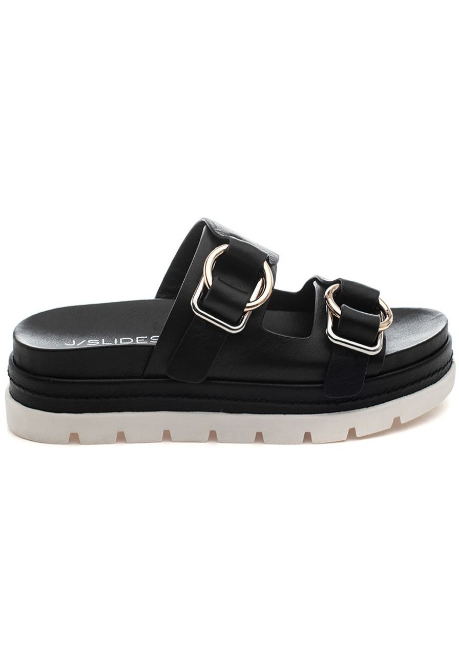 Women J/Slides Sandals | Baha Sandal Black Leather