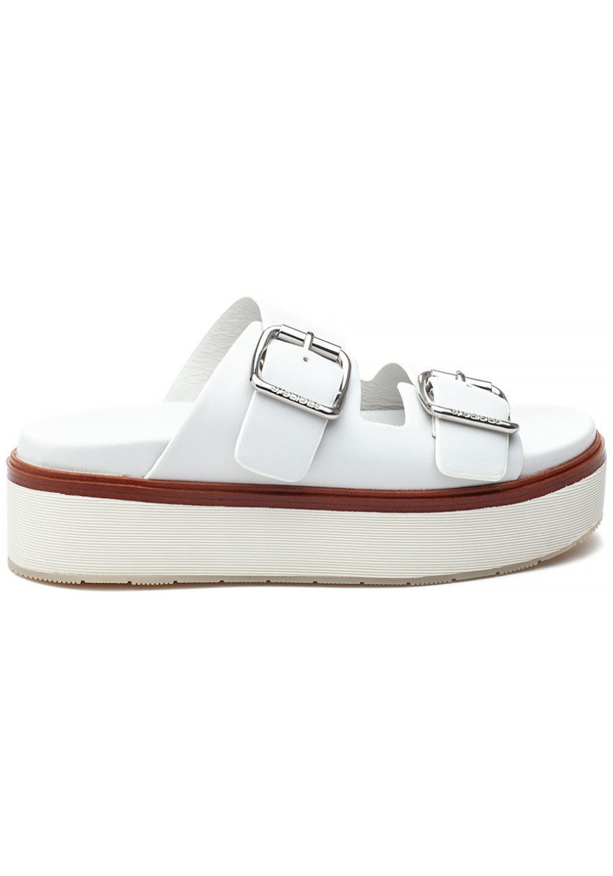 Women J/Slides Sandals | Bowie Sandal White Leather