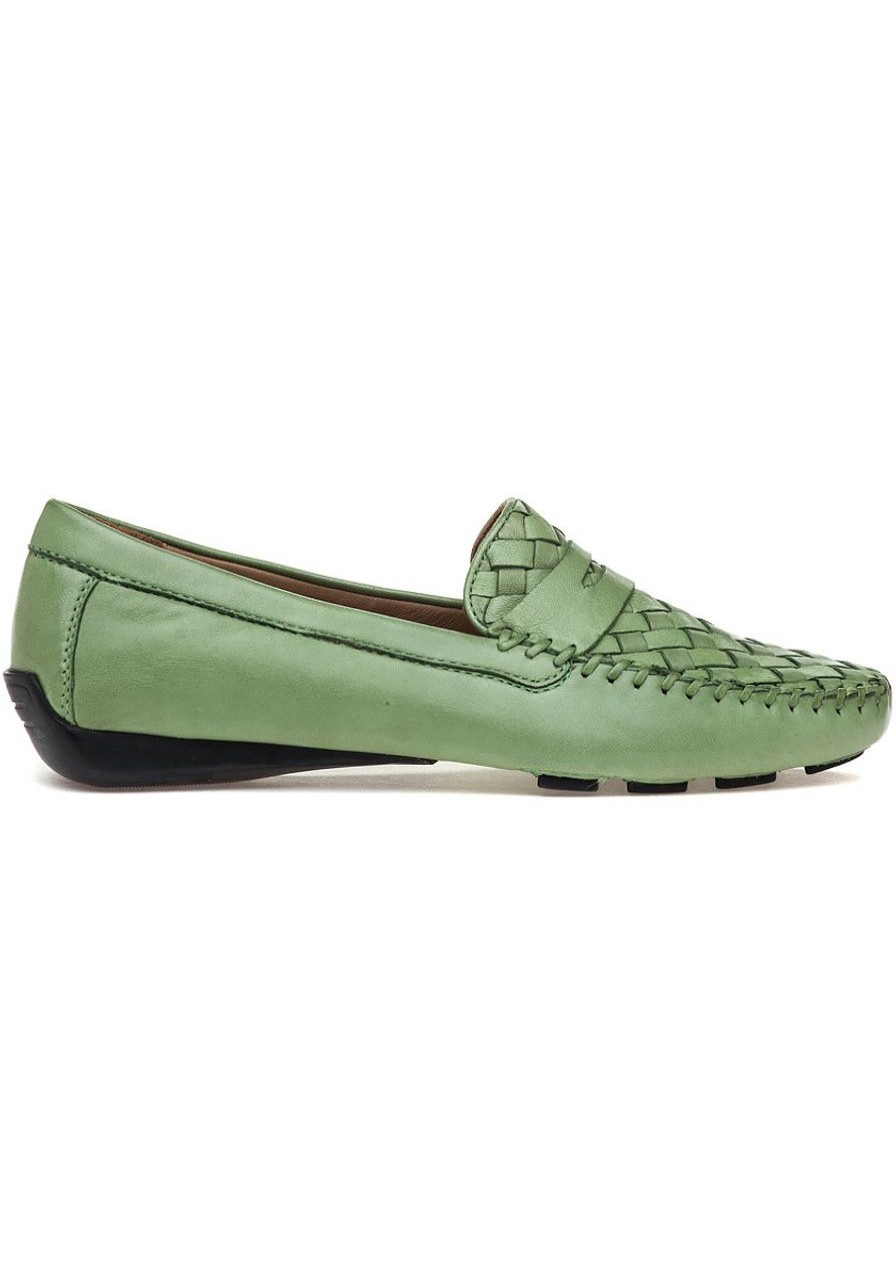Women Robert Zur Flats | Petra Loafer Leaf Leather
