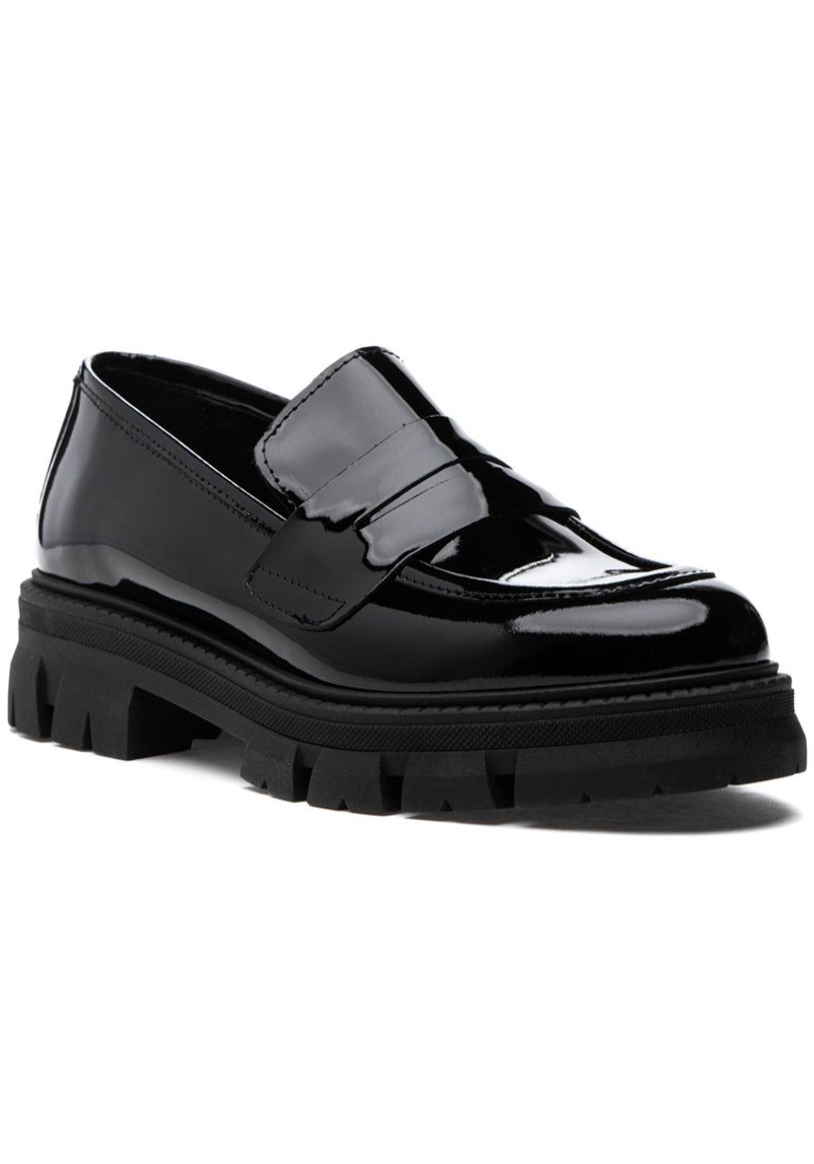 Women 275 Central Loafers & Oxfords | Lindor Loafer Black Patent Leather