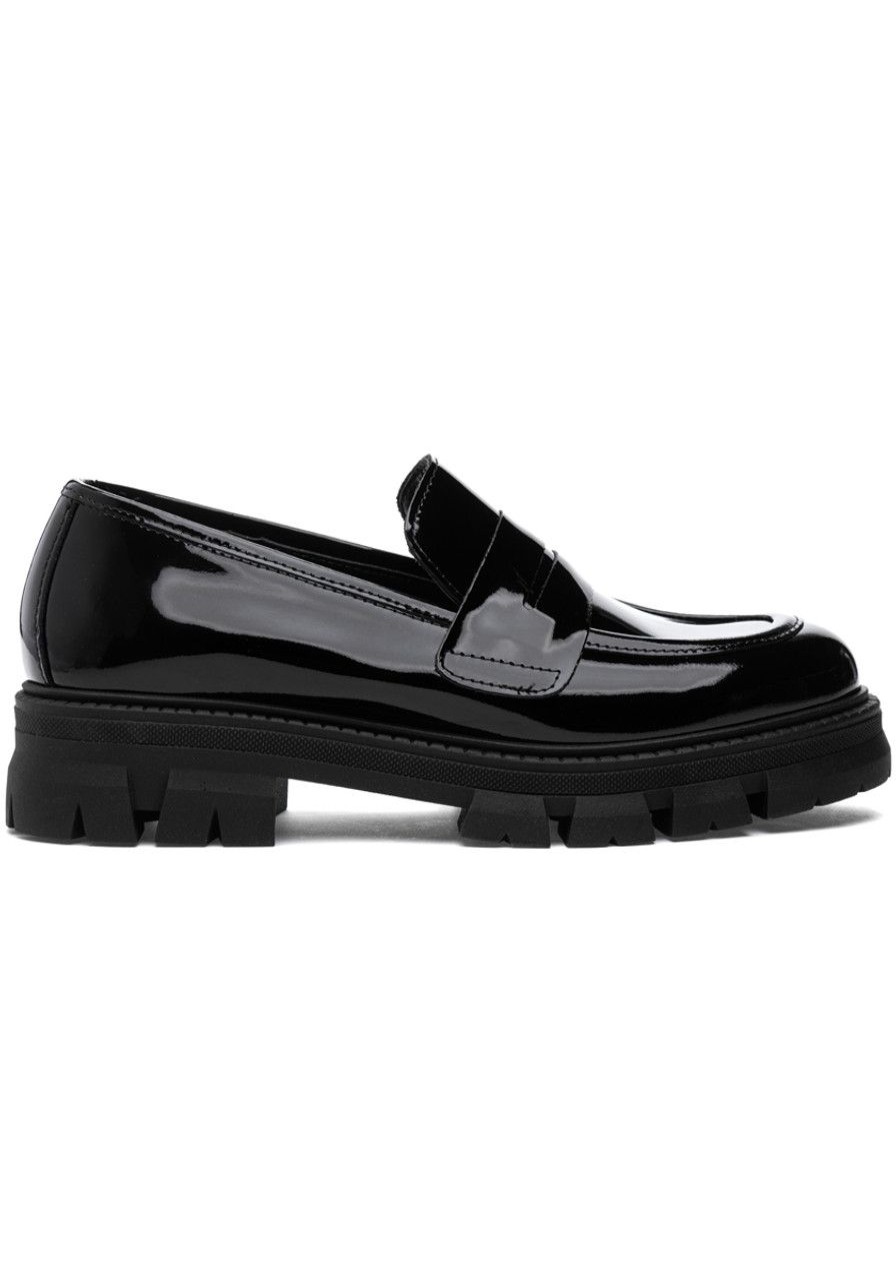 Women 275 Central Loafers & Oxfords | Lindor Loafer Black Patent Leather