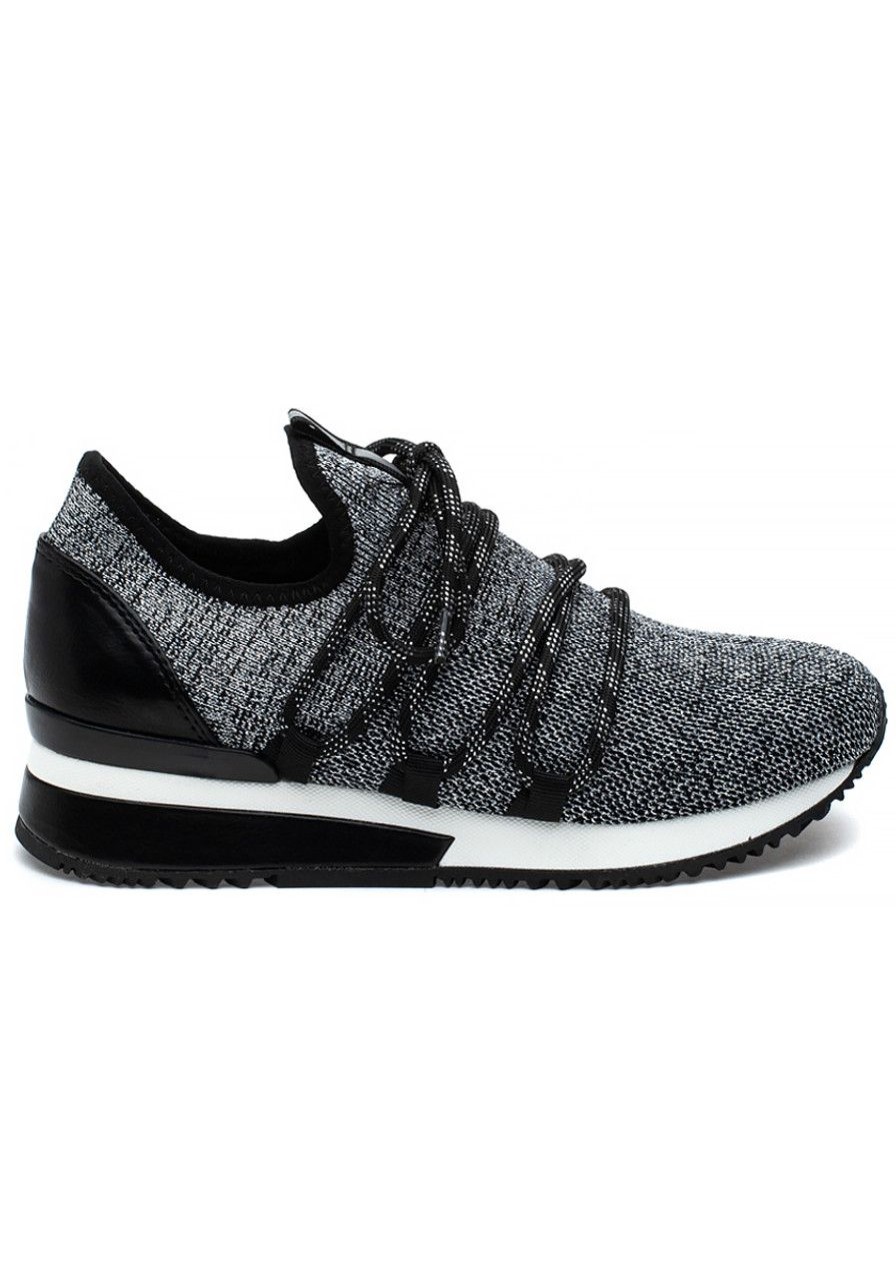 Women Urban Sport Sneakers | Mara M Sneaker Pewter Metallic Knit
