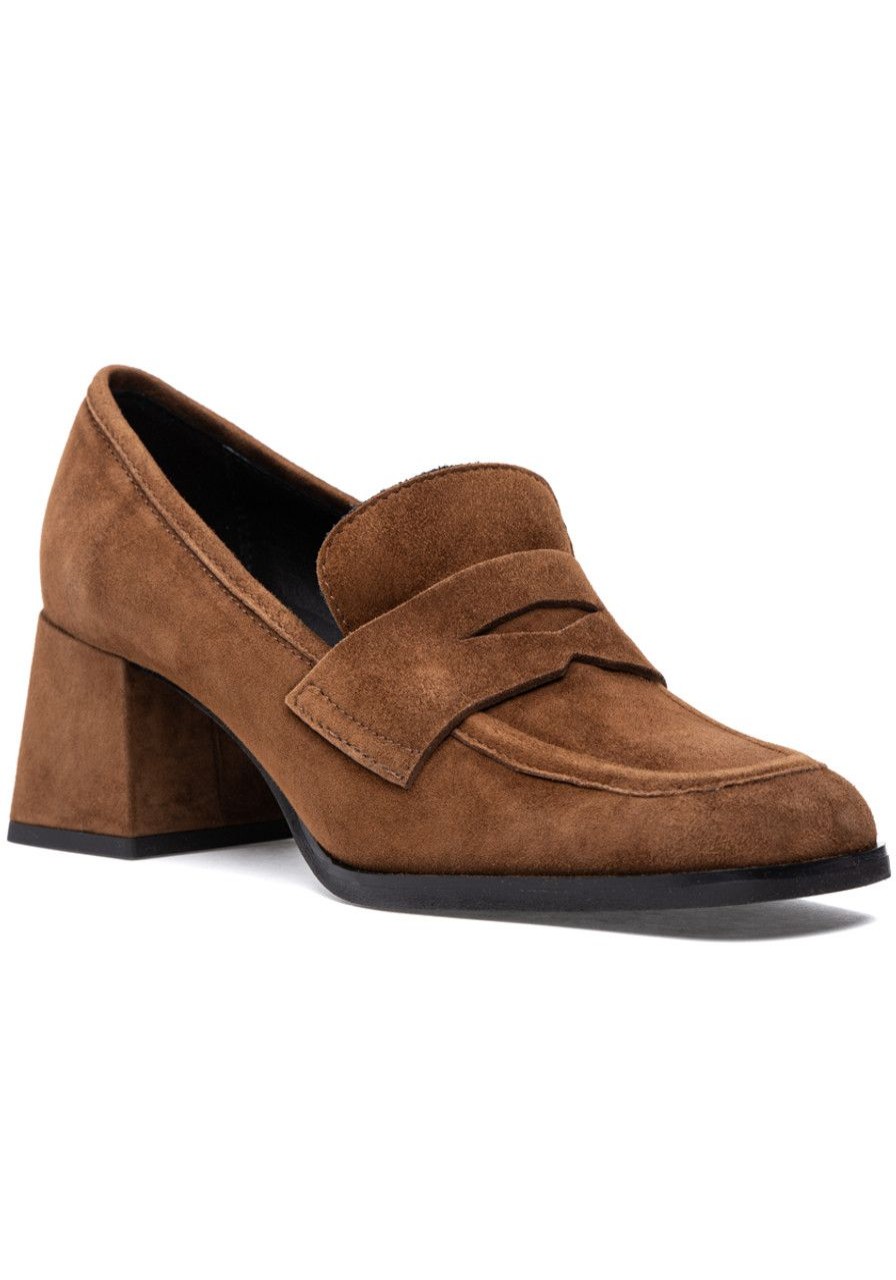 Women 275 Central Loafers & Oxfords | Lonzo Loafer Pump Brown Suede
