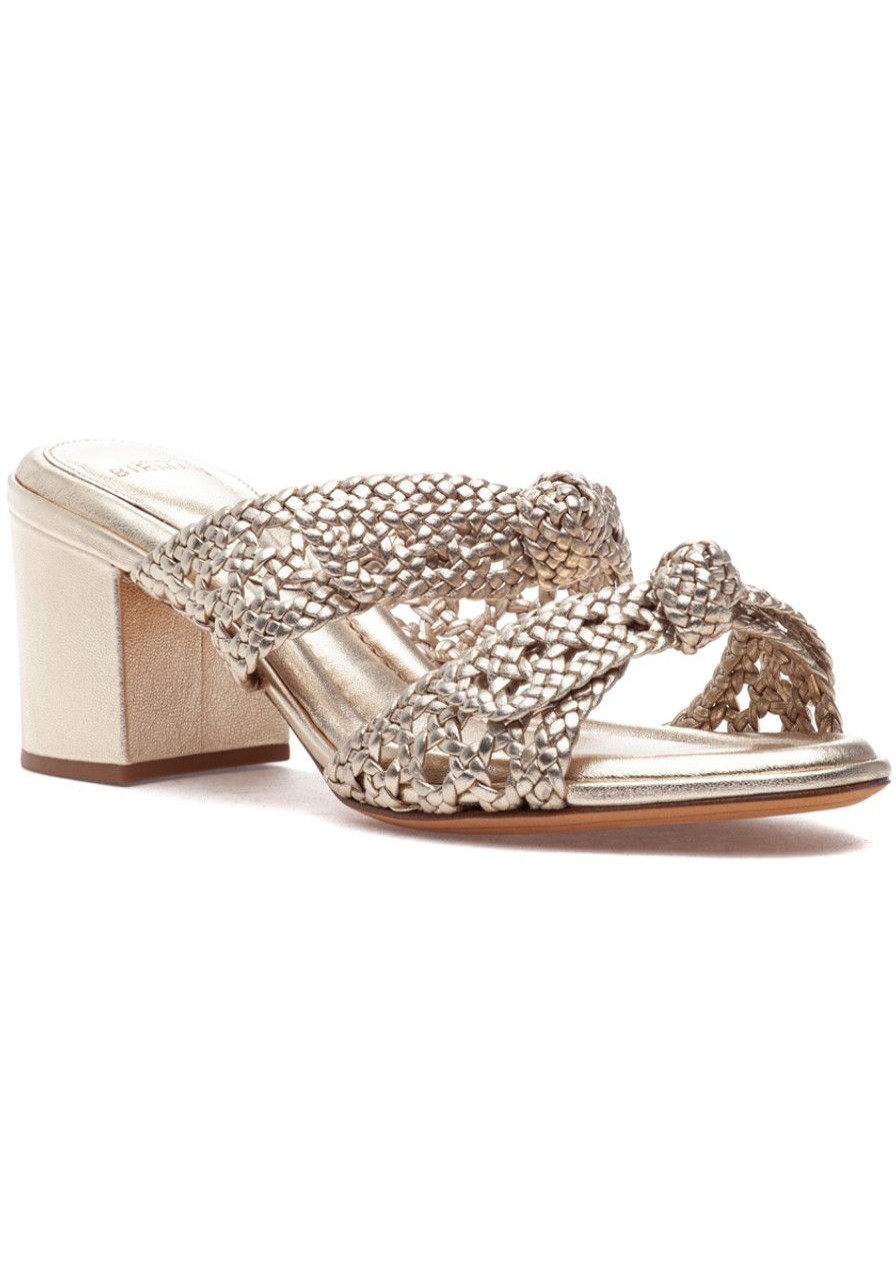 Women Alexandre Birman Sandals | Clarita Intreccio 60 Sandal Gold Leather