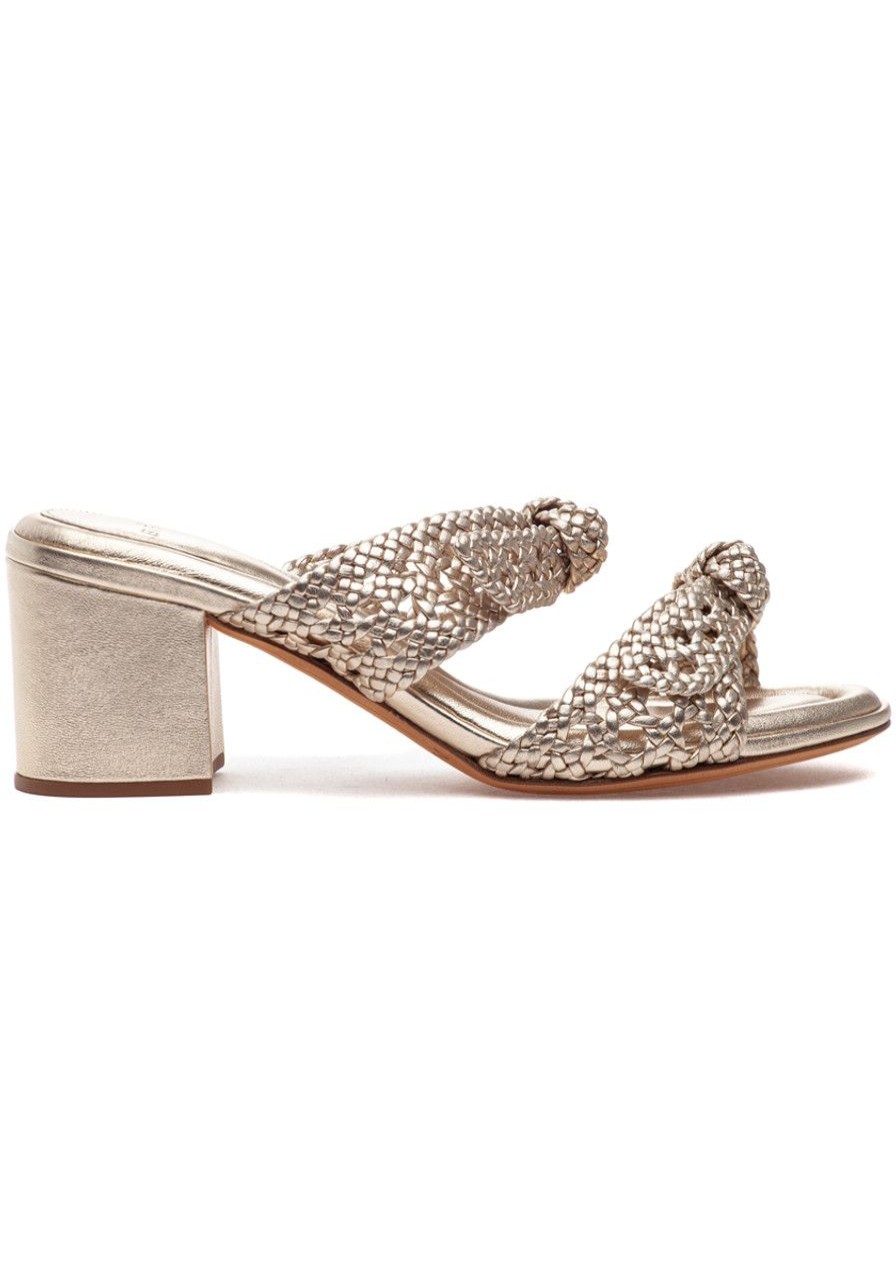 Women Alexandre Birman Sandals | Clarita Intreccio 60 Sandal Gold Leather