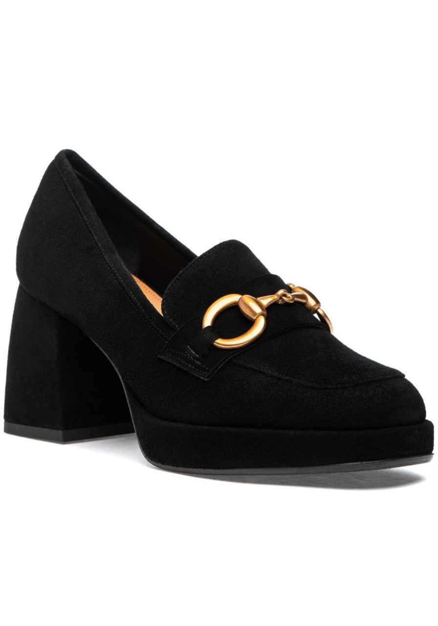 Women 275 Central Loafers & Oxfords | Cal Loafer Pump Black Suede