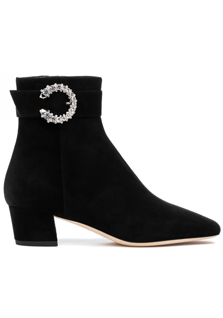 Women Jimmy Choo Boots | Myan 45 Boot Black/Crystal