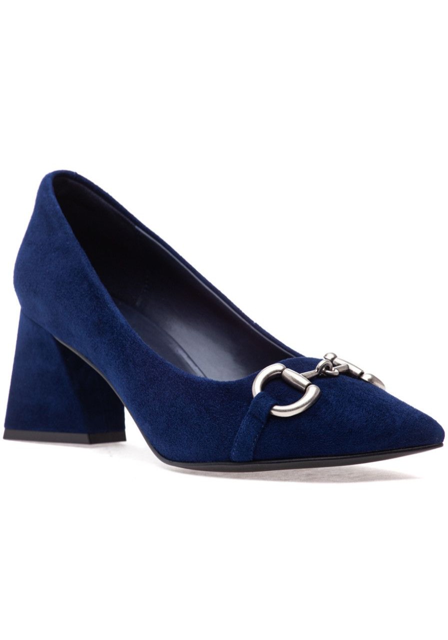 Women Jeffrey Campbell Pumps | Happy Hour Pump Navy Suede