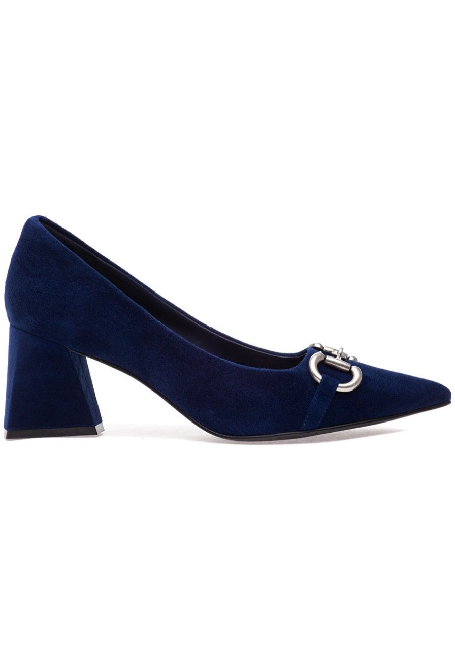 Women Jeffrey Campbell Pumps | Happy Hour Pump Navy Suede