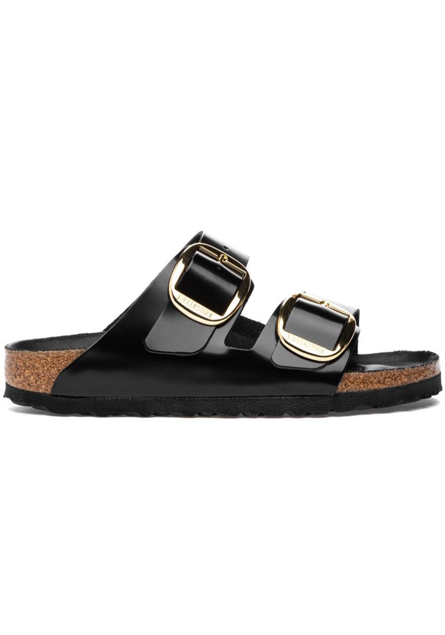 Women Birkenstock Sandals | Arizona Big Buckle Sandal High Shine Black