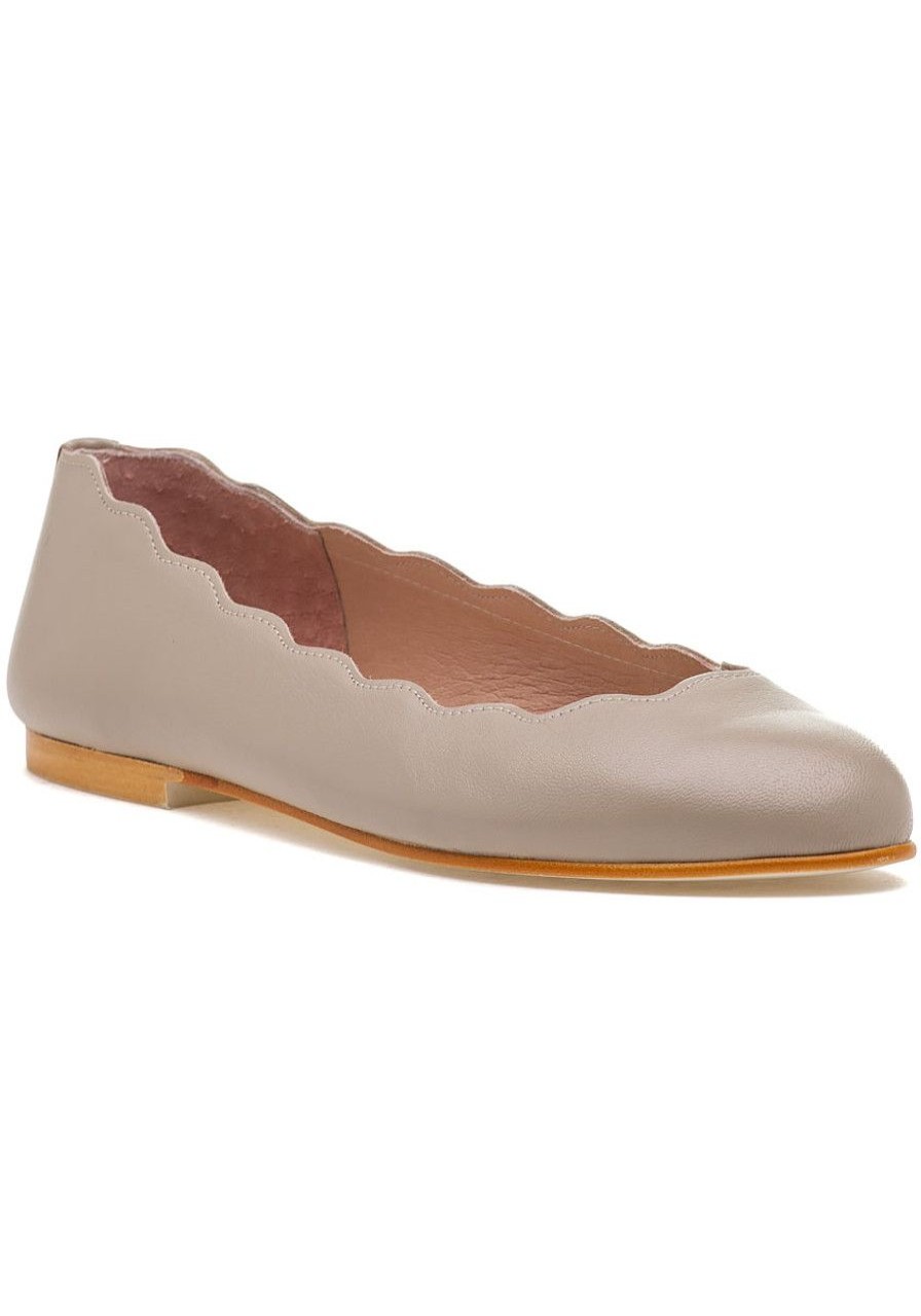 Women French Sole Flats | Jigsaw Flat Taupe Leather