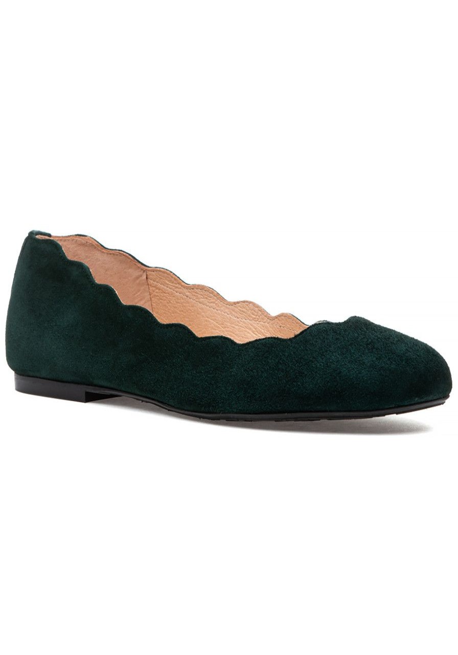 Women French Sole Flats | Jigsaw Flat Hunter Green
