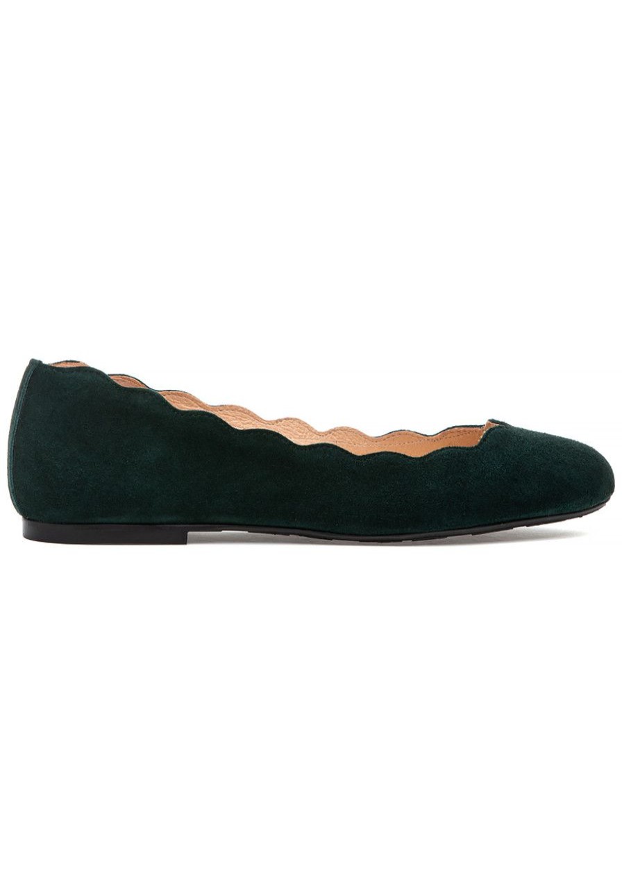Women French Sole Flats | Jigsaw Flat Hunter Green