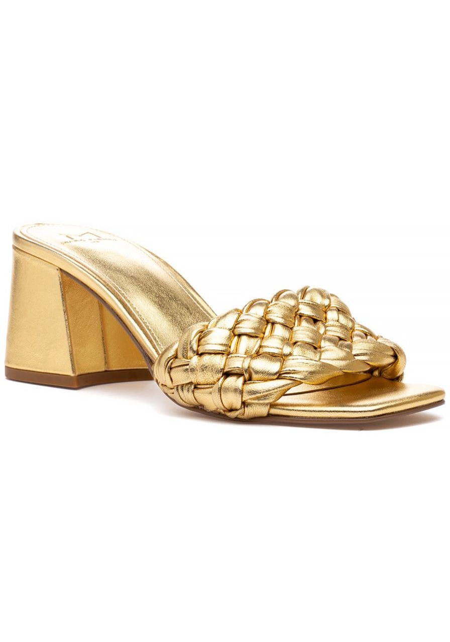 Women Marc Fisher Sandals | Nahea Sandal Gold Leather