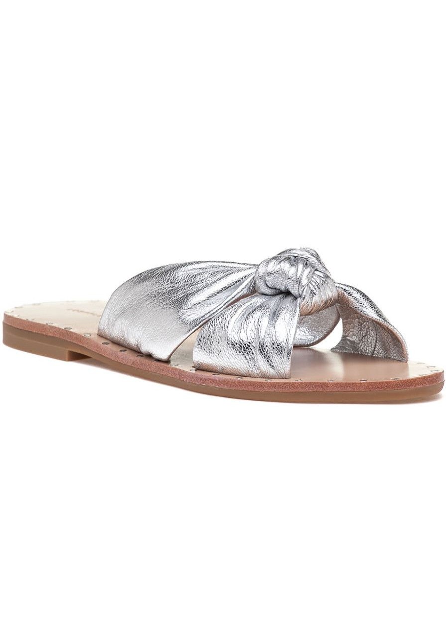 Women Loeffler Randall Sandals | Lucia Slide Sandal Silver Leather