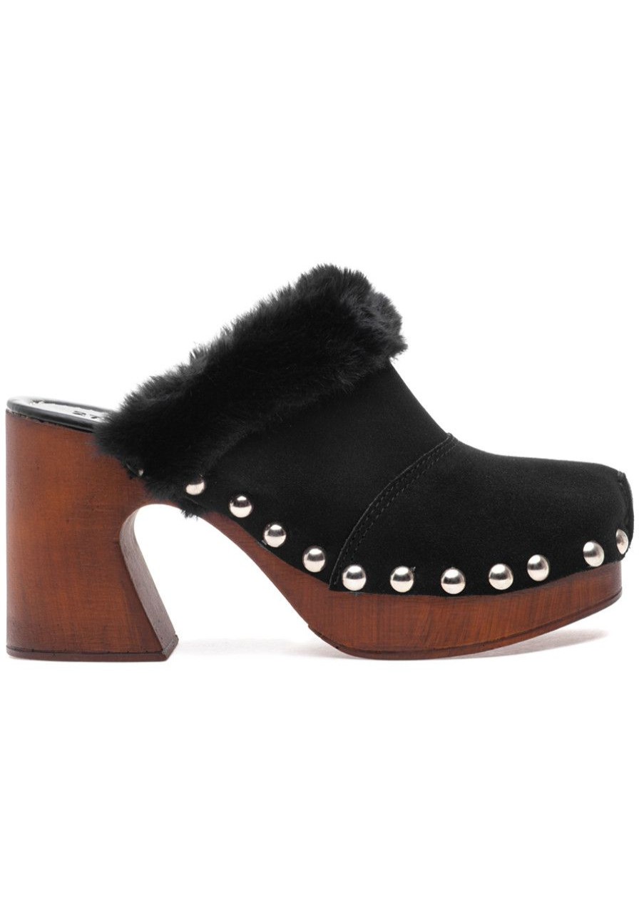 Women 275 Central Mules & Clogs | Paula Clog Black Suede