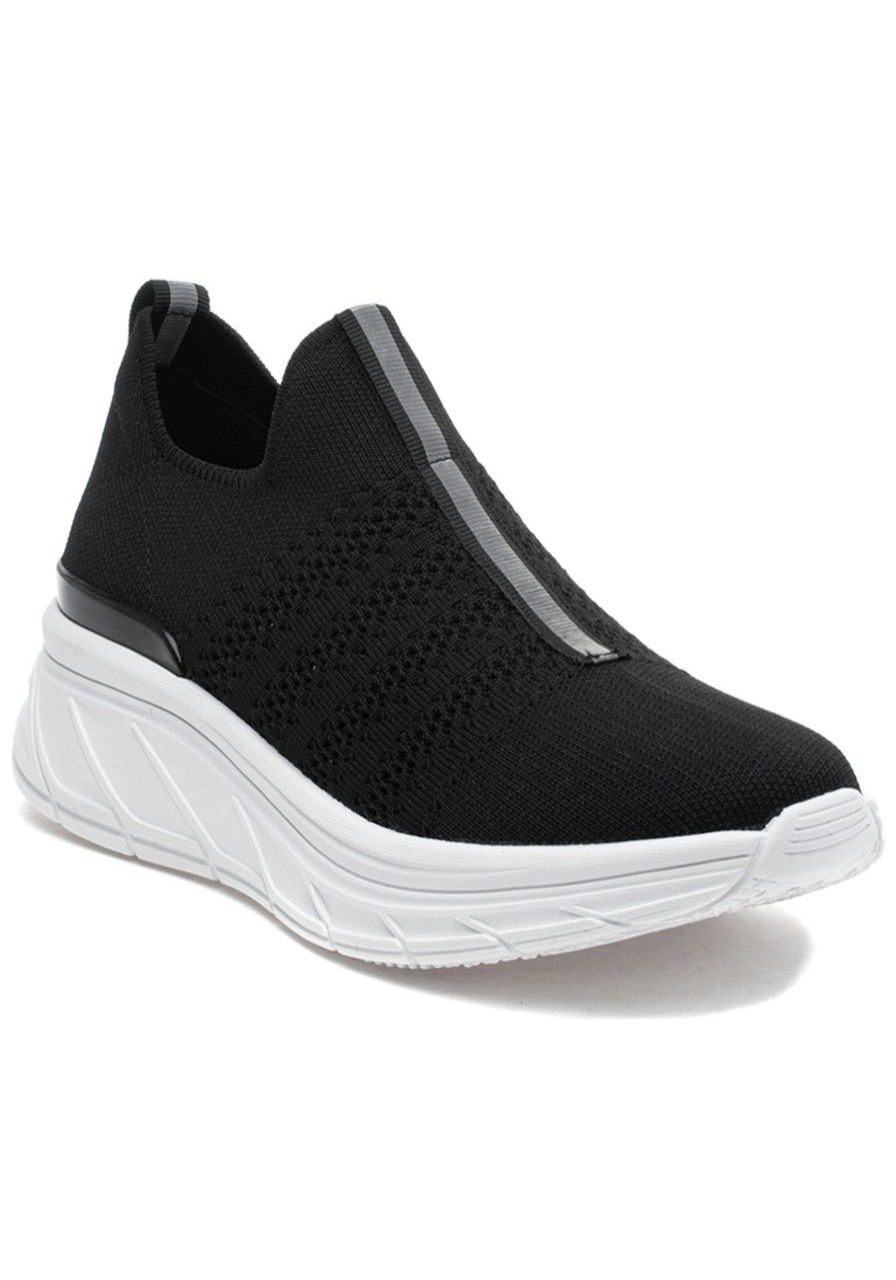 Women Urban Sport Sneakers | Hanah Sneaker Black Knit