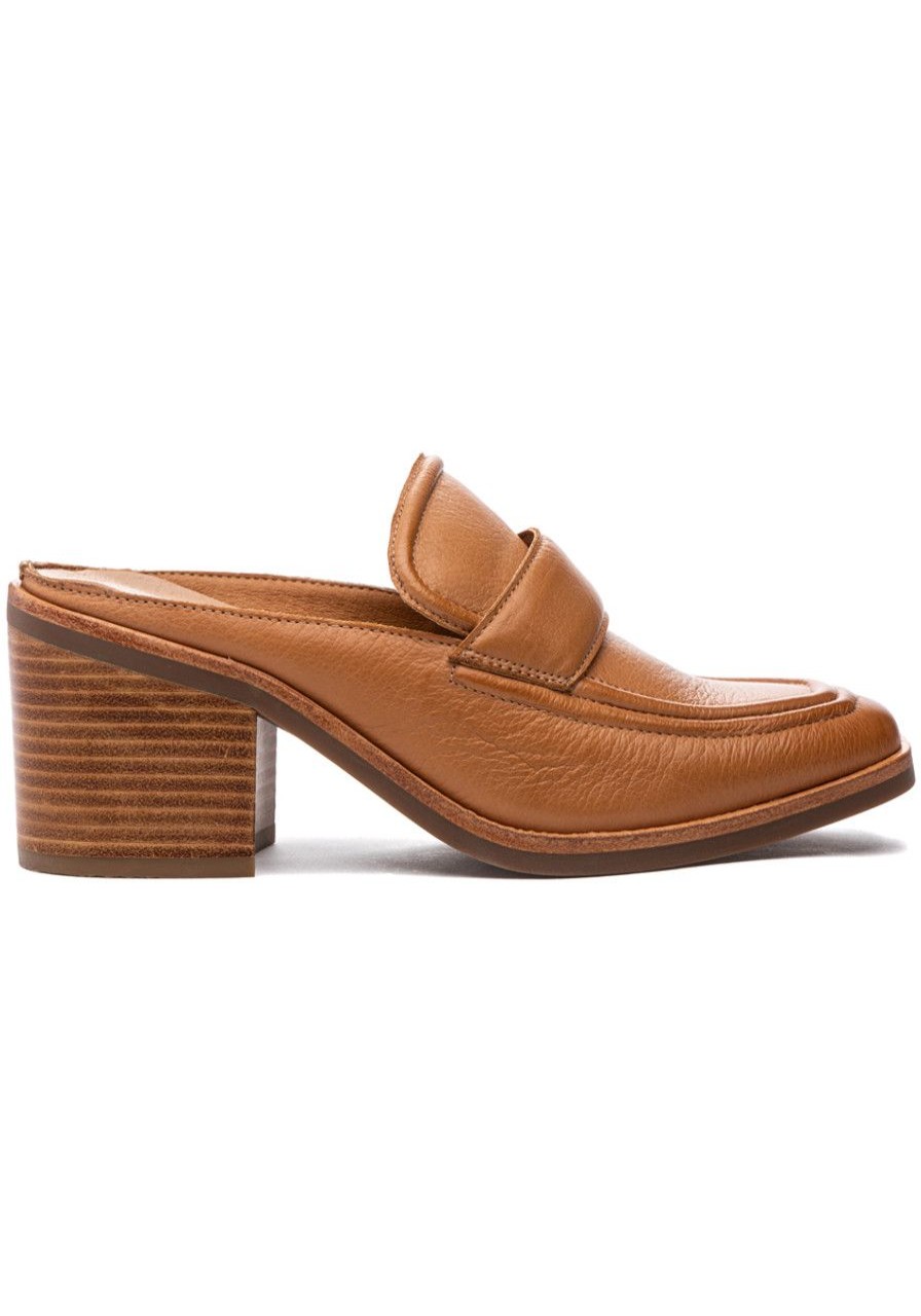 Women Silent D Mules & Clogs | Nettie Mule Dark Tan Leather