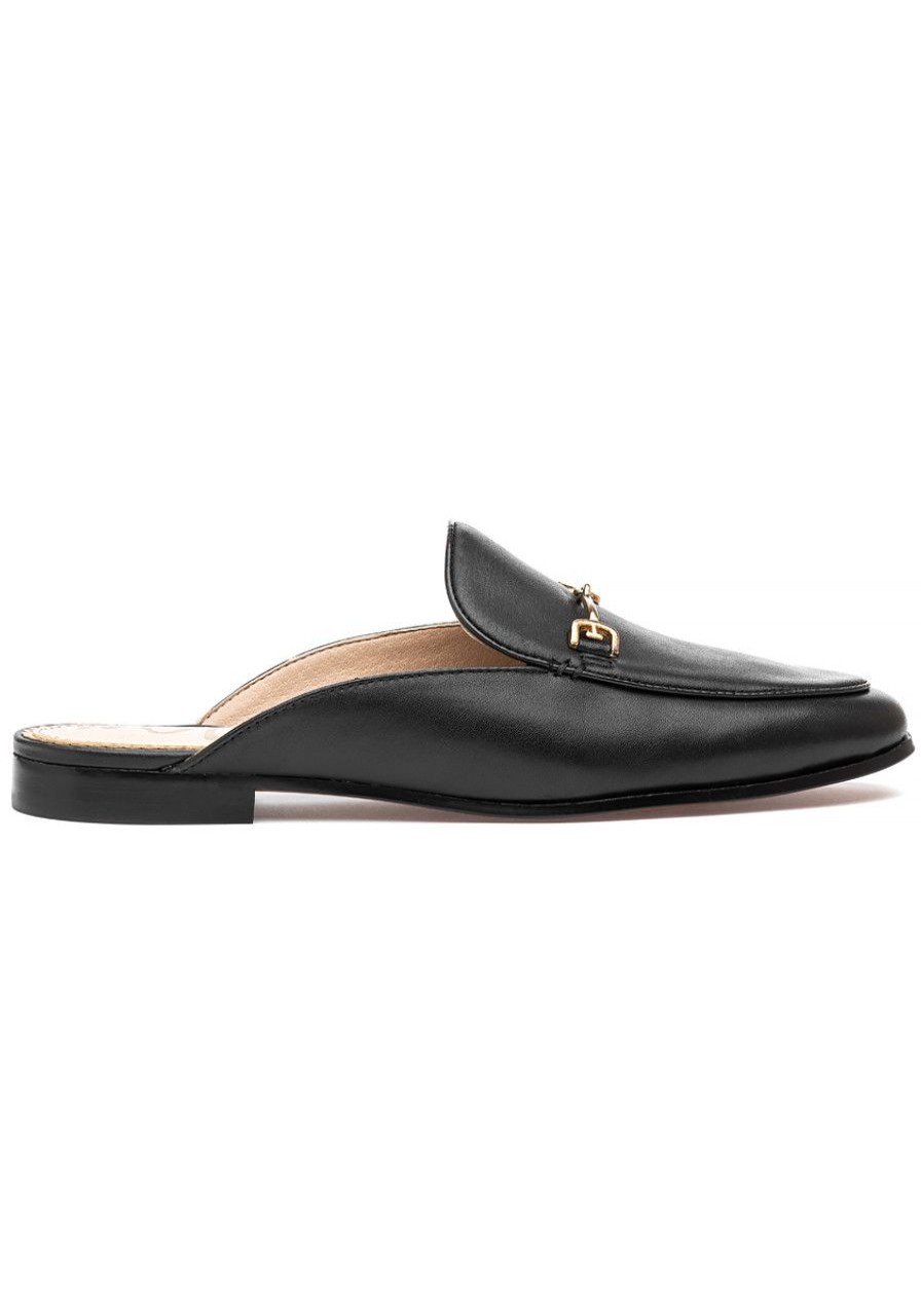 Women Sam Edelman Flats | Linnie Mule Black Leather