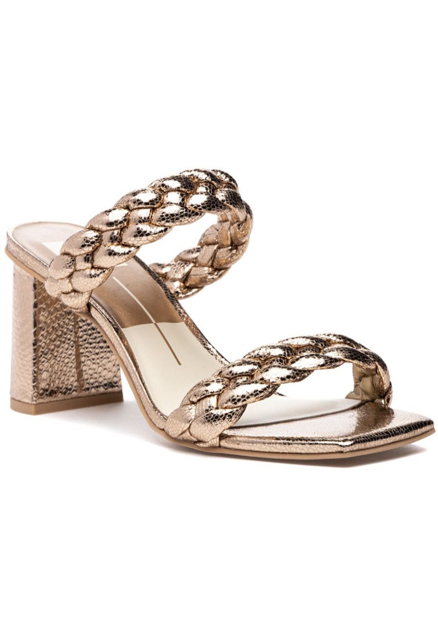 Women Dolce Vita Sandals | Paily Sandal Dark Gold Crackled Stella