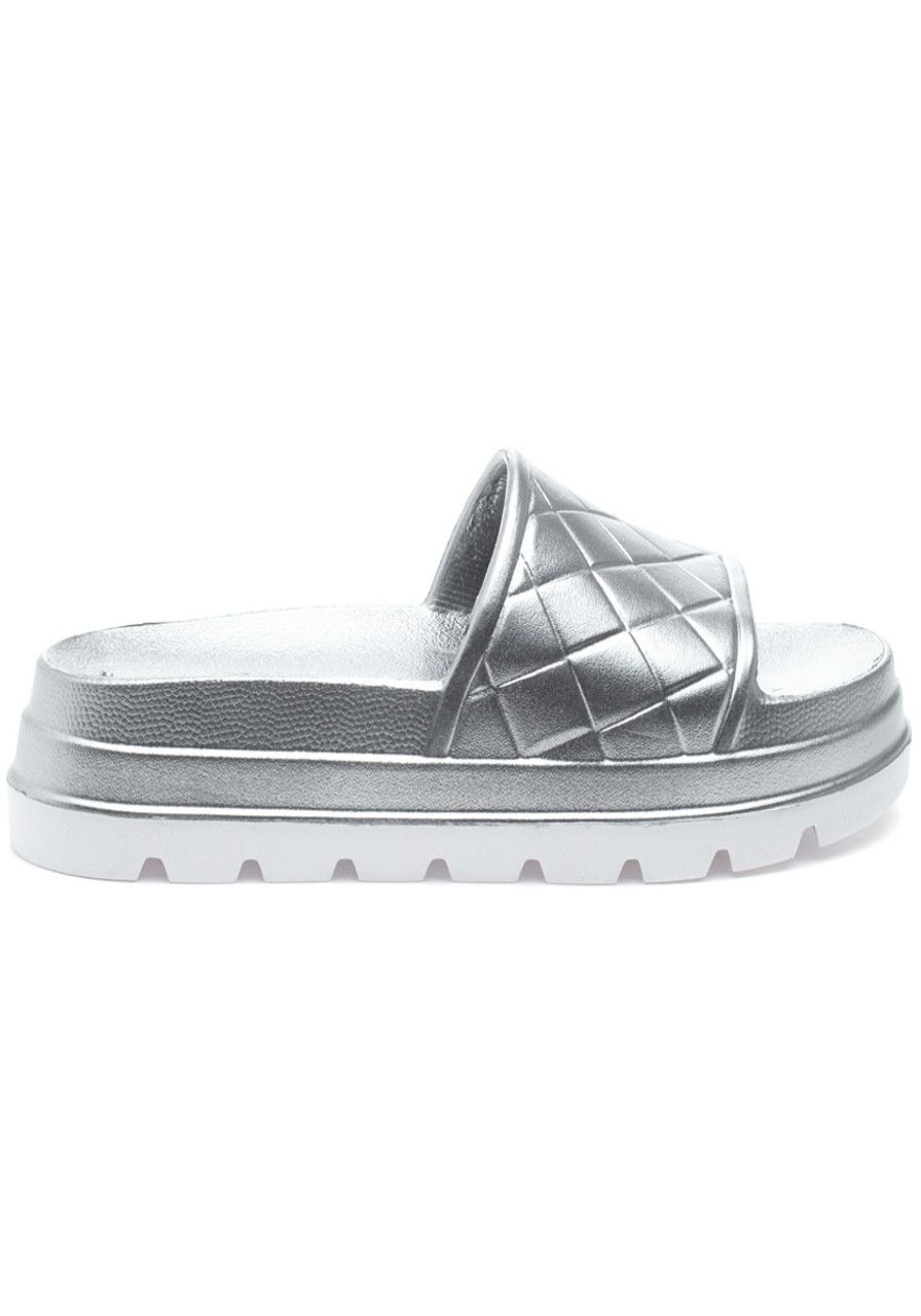Women Beach Slides Sandals | Stud Sandal Silver Eva