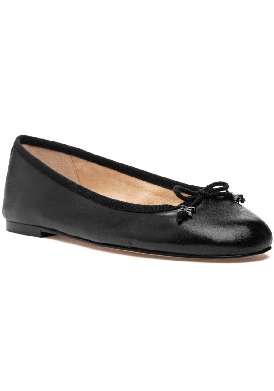 Women Sam Edelman Flats | Felicia Luxe Flat Black Leather