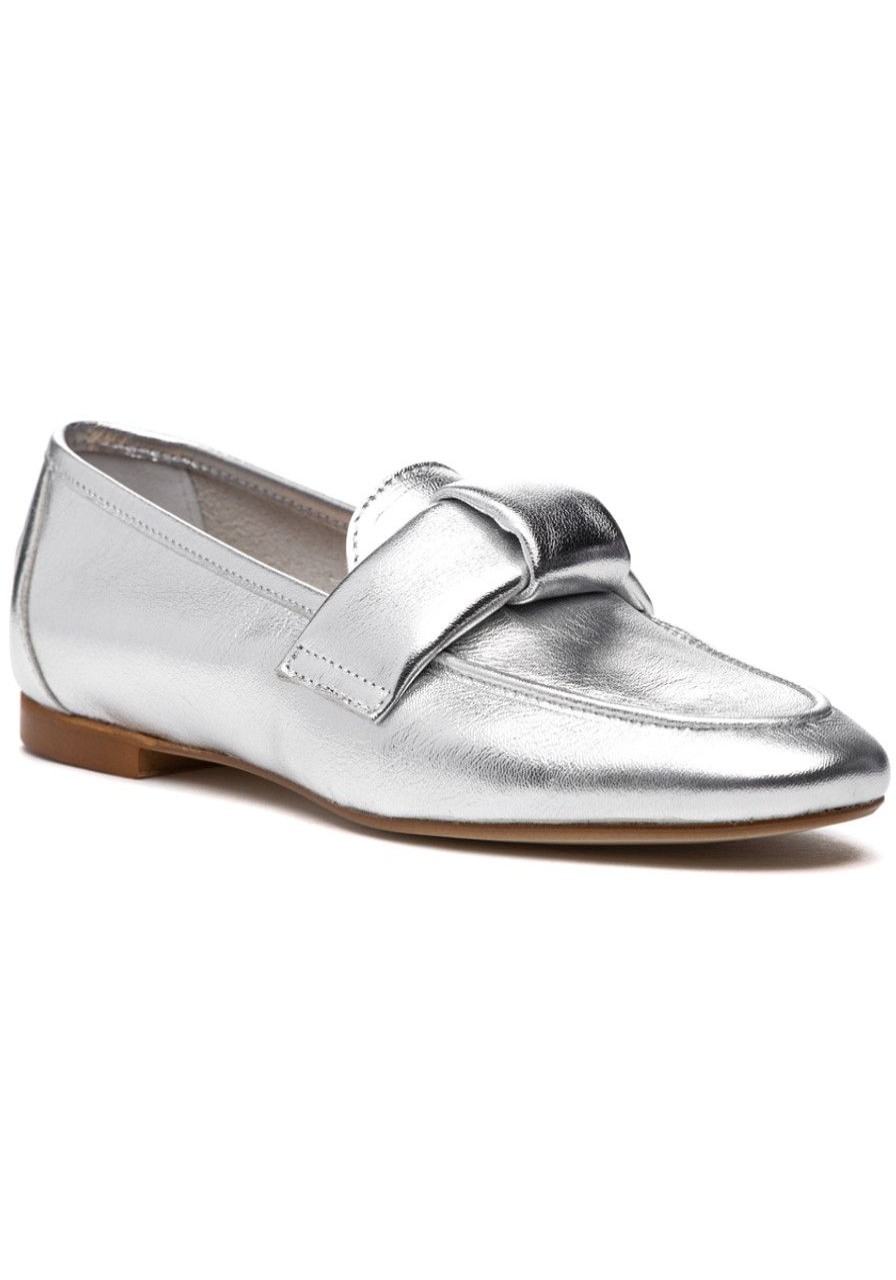 Women 275 Central Flats | Leonard Loafer Silver Leather