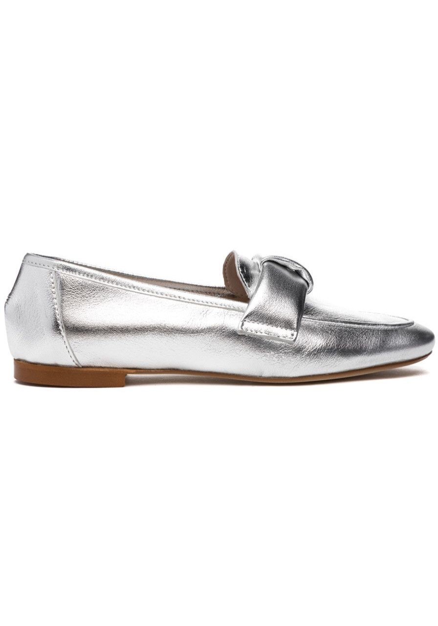 Women 275 Central Flats | Leonard Loafer Silver Leather