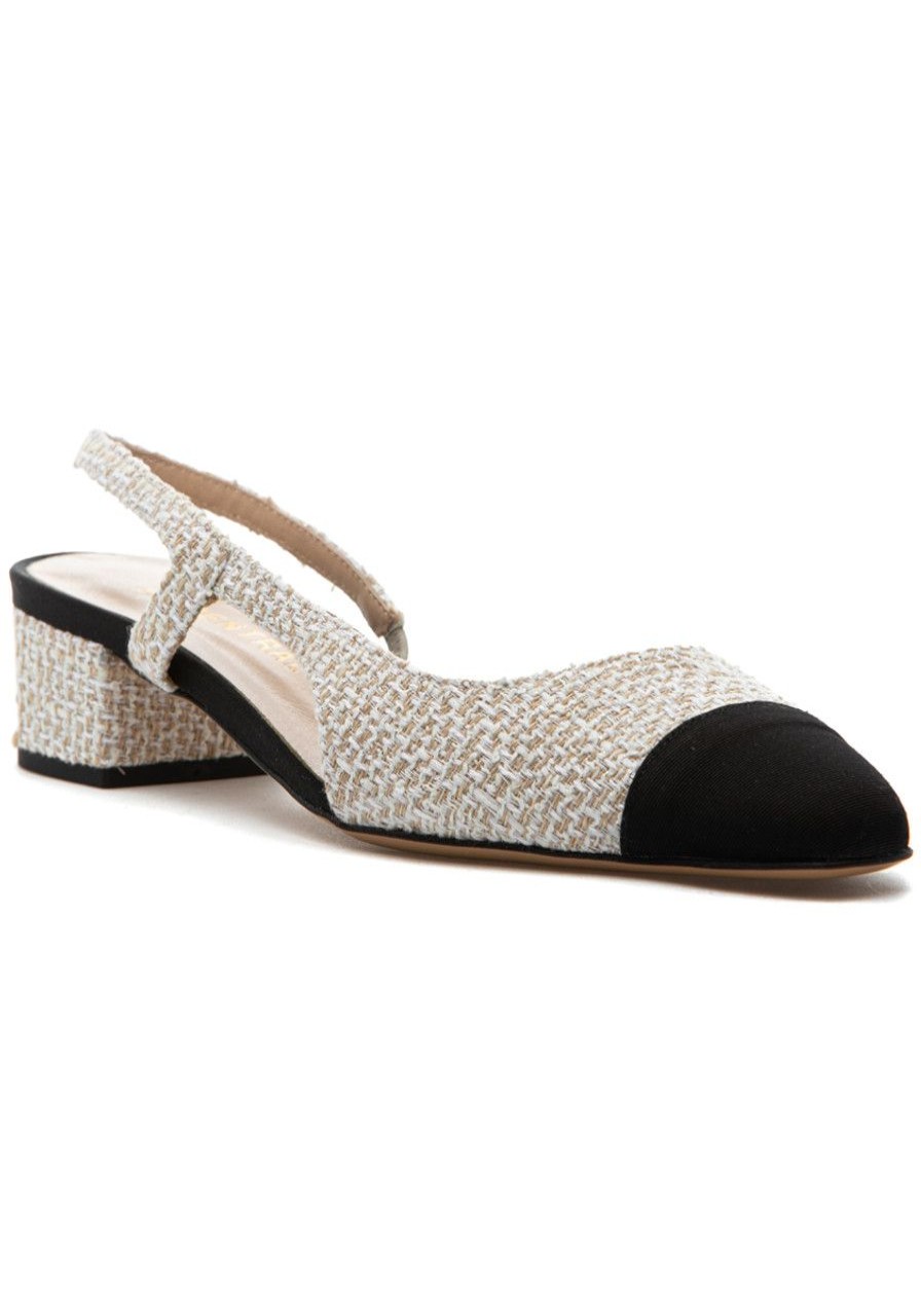 Women 275 Central Pumps | Fletcher Pump Cream/Black Fabric