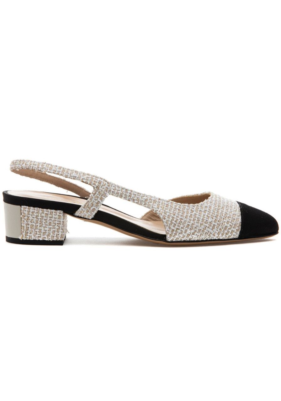 Women 275 Central Pumps | Fletcher Pump Cream/Black Fabric