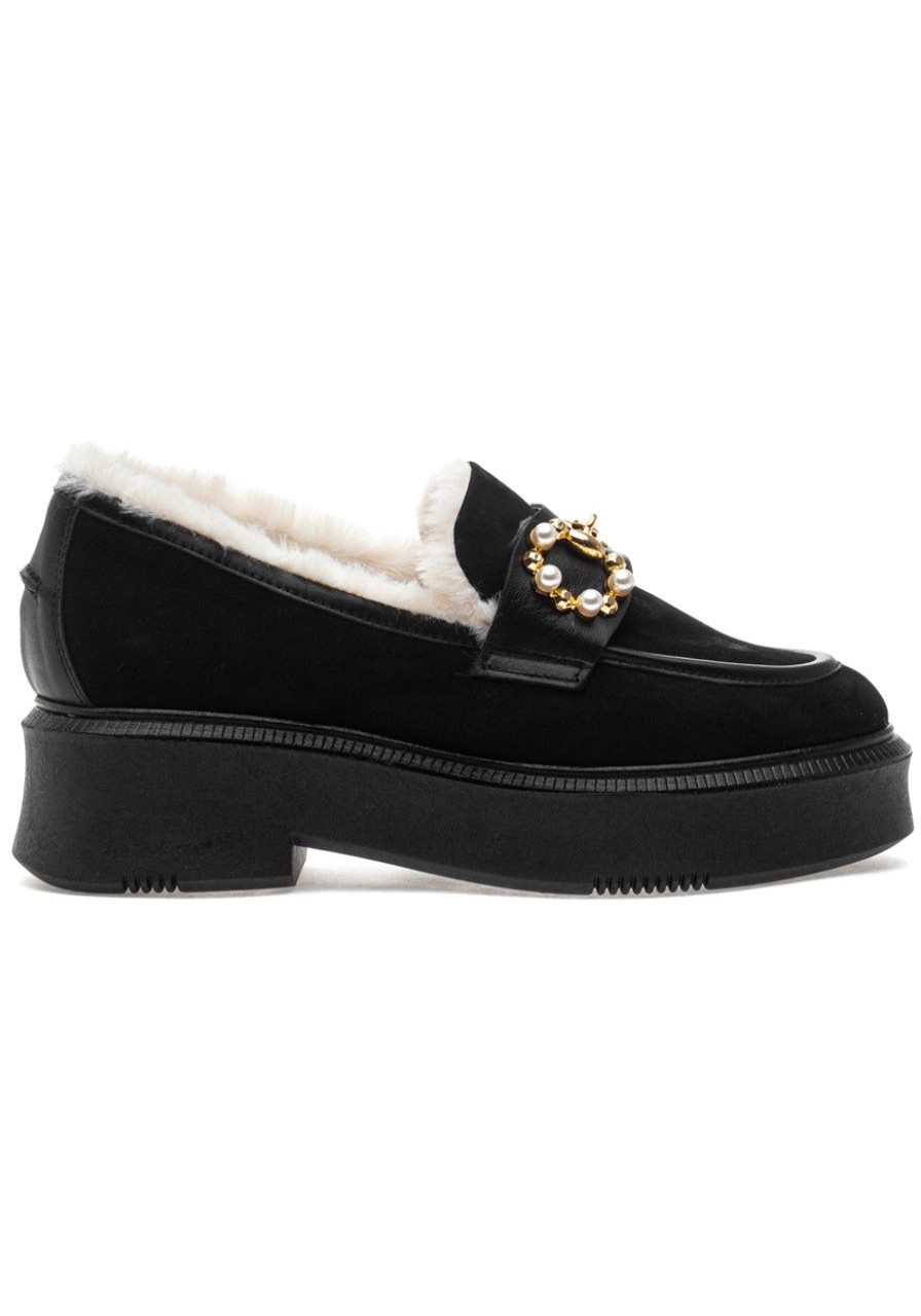 Women 275 Central Loafers & Oxfords | Missy-F Loafer Black Suede
