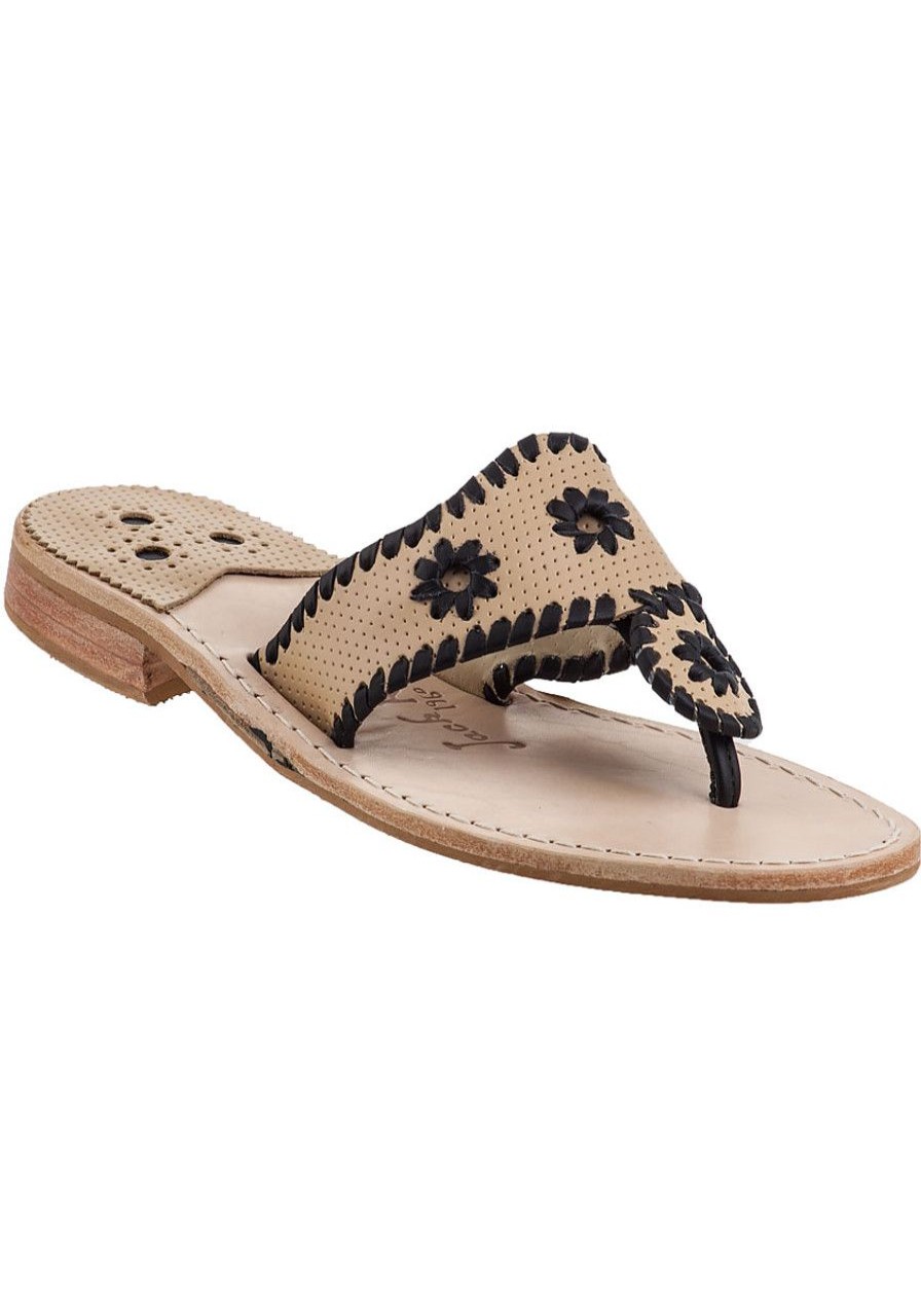 Women Jack Rogers Sandals | Marina Thong Sandal Camel Leather