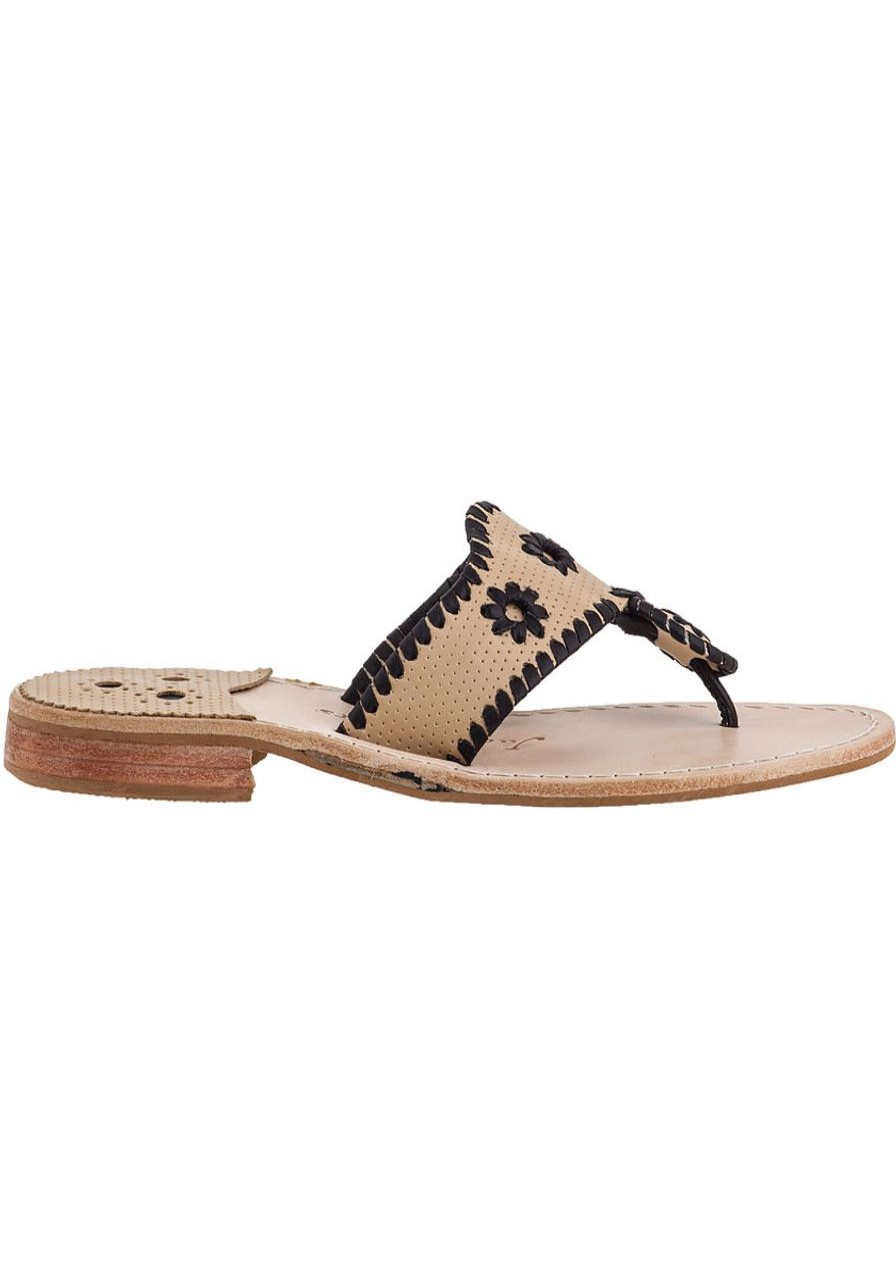 Women Jack Rogers Sandals | Marina Thong Sandal Camel Leather